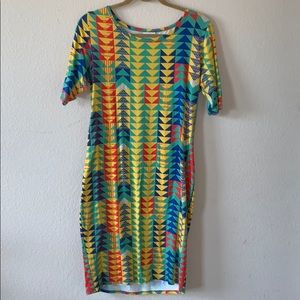 LLR Julia Bold Geometric Dress, Size Lg